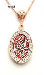 Taşlı Çevşen Kolye zincirli 01