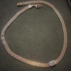 Gümüş baget taşlı choker kolye cm79t1