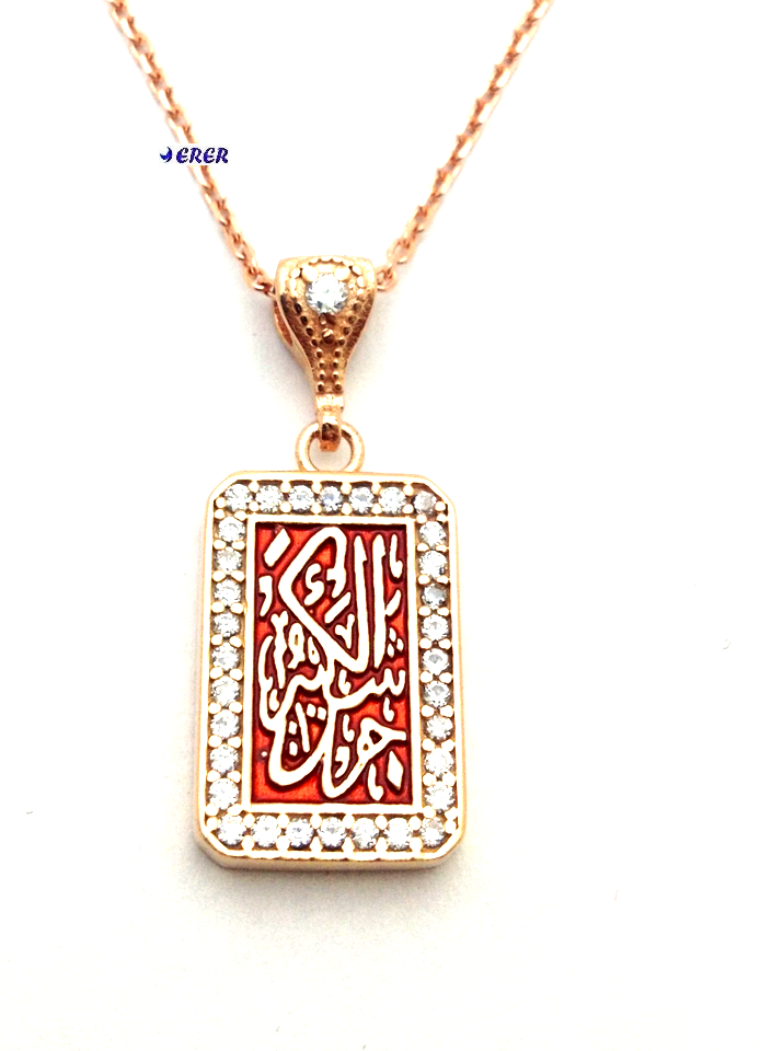 Taşlı Çevşen Kolye zincirli 03
