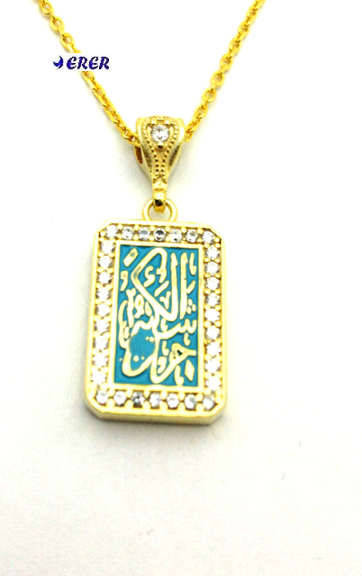 Taşlı Çevşen Kolye zincirli 07