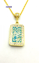 Taşlı Çevşen Kolye zincirli 07