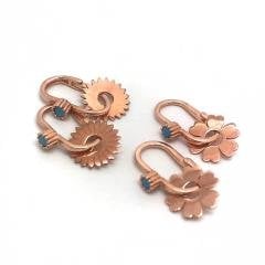 Gümüş mavi taşlı göçmen küpesi cn12h36