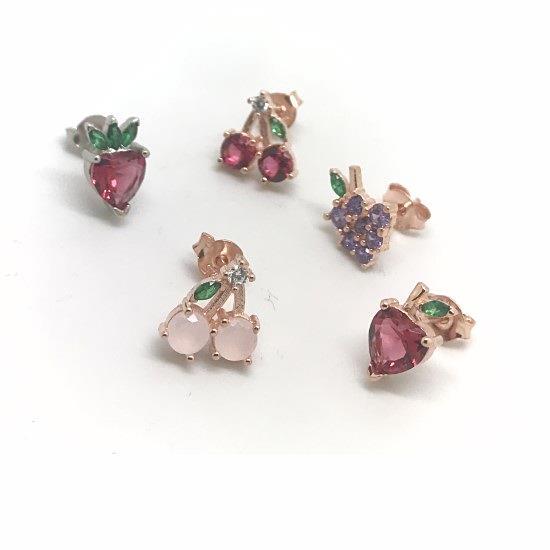 Gümüş meyve model küpe dp98e25e6 TEK küpe - model 1 - Gümüş Rengi  (rodaj)