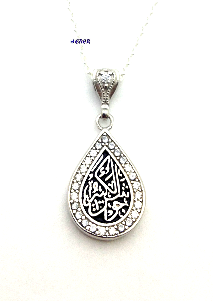 Taşlı Çevşen Kolye zincirli 11