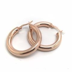 Gümüş 2,2 cm kalın bombeli halka küpe dy18r64