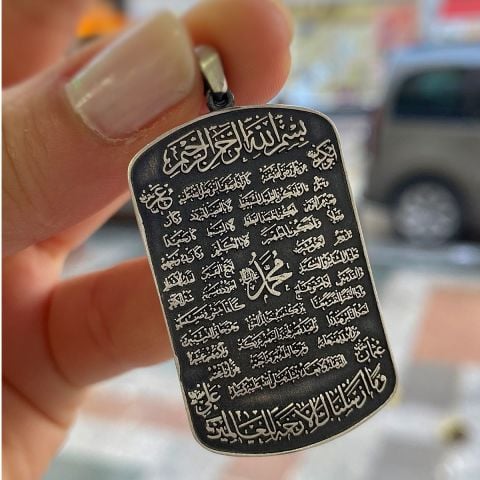 Gümüş hilye i şerif yemen zırhı kolye ucu ek211s29