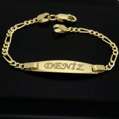 Gümüş isimli çocuk plaka künye bileklik