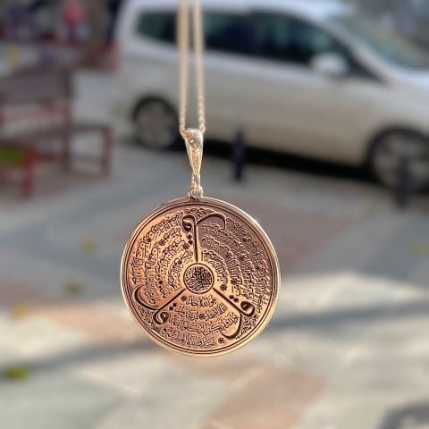 Gümüş Ihlas, Felâk, Nas Süresi Kazıma dualı Kolye
