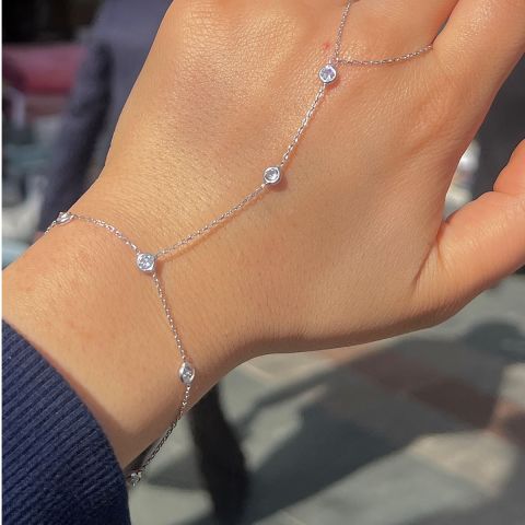 Gümüş taşlı bayan şahmeran bileklik cm128e69