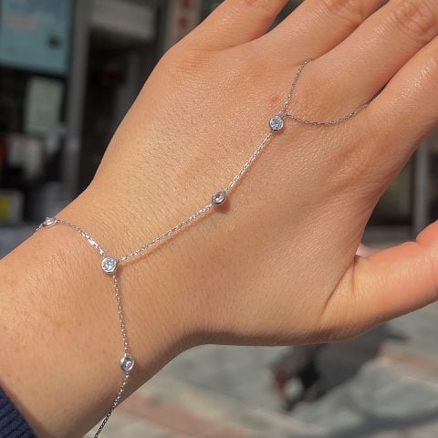 Gümüş taşlı bayan şahmeran bileklik cm128e69