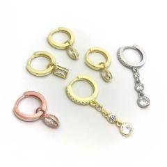 Gümüş taşlı bayan küpe cn8e5f6 TEK küpe - Gümüş Rengi  (rodaj) - model 1