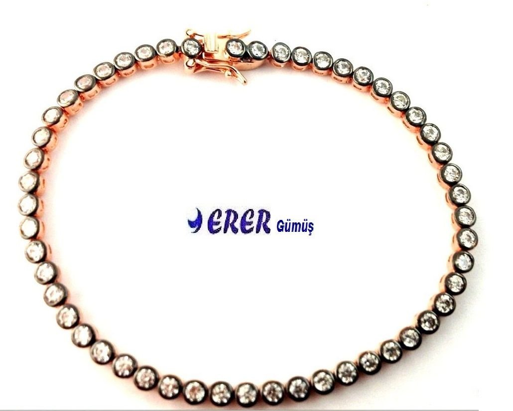 Elmas model rose su yolu gümüş bileklik