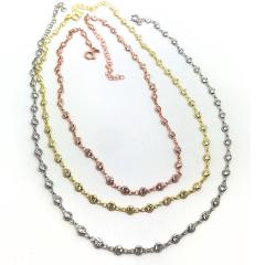 Gümüş taşlı choker kısa kolye nz85e362