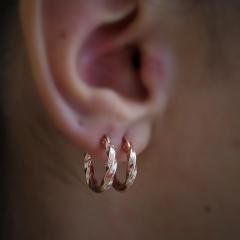 Gümüş 1 cm lik burgu gümüş halka küpe dy85e2