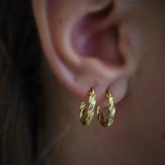 Gümüş 1 cm lik burgu gümüş halka küpe dy85e2