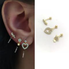 Gümüş targus kikirdak piercing tek kupe hs08f99