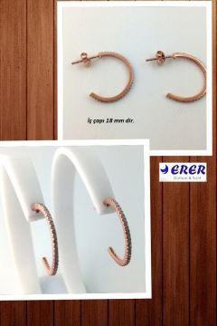 Gümüş taşlı halka küpe