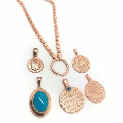 Gümüş pullu zincirli bayan kolye hs6e9e3 Kolye uçsuz model - Gümüş Rengi  (rodaj)