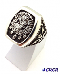 Osmanlı armalı gümüş erkek yüzüğü