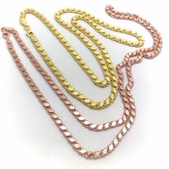 Gümüş 3,5 mm arpa pullu zincir kolye 50 cm - Gümüş Rengi  (rodaj)