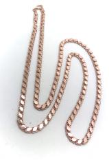 Gümüş 3,5 mm arpa pullu zincir kolye 50 cm - Gümüş Rengi  (rodaj)