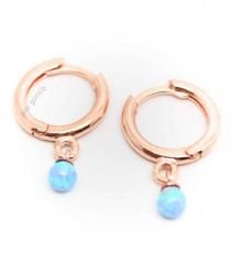 opal taşlı rose halka küpe