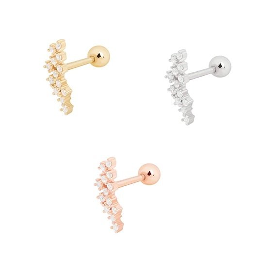Gümüş taşlı tragus kıkırdak Piercing tek küpe hs87e9