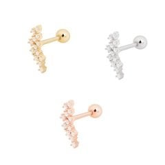 Gümüş taşlı tragus kıkırdak Piercing tek küpe hs87e9