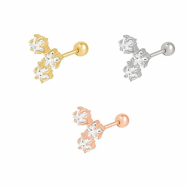Gümüş taşlı tragus kıkırdak Piercing tek küpe hs87e96