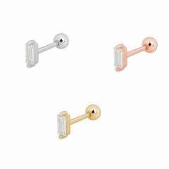 Gümüş taşlı tragus kıkırdak Piercing tek küpe hs146r3