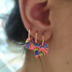 Gümüş renkli mineli bayan küpe dlp14t85 model 1 - TEK küpe - Gümüş Rengi  (rodaj)