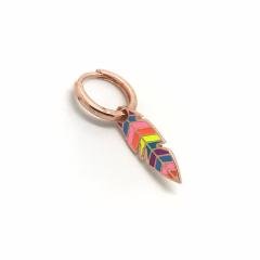 Gümüş renkli mineli bayan küpe dlp14t85 model 1 - TEK küpe - Gümüş Rengi  (rodaj)