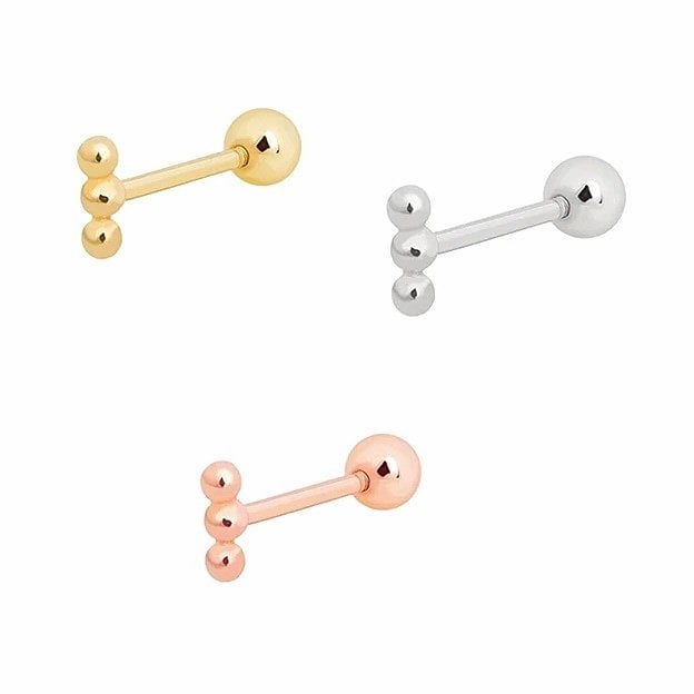 Gümüş taşlı tragus kıkırdak Piercing tek küpe hs74e8e96
