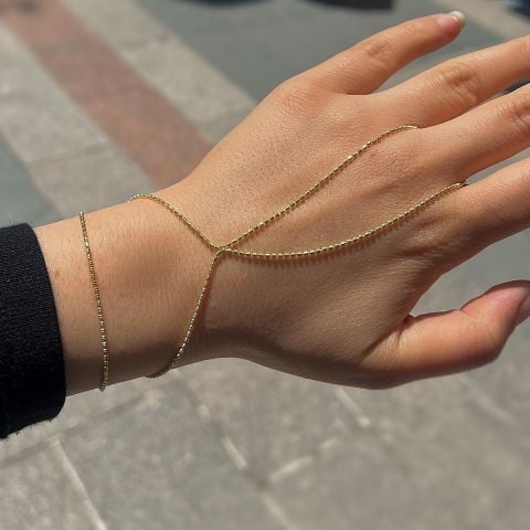 Gümüş toplu ithal zincirli taşsız şahmeran bileklik cm78e2d53bm