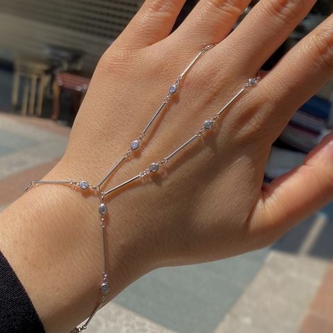 Gümüş taşlı çubuklu şahmeran bileklik cm5626e9