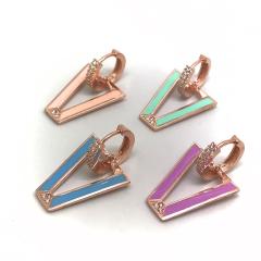 Gümüş mineli bayan küpe cn78e59 TEK küpe - model 1 - Gümüş Rengi  (rodaj)