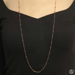 Gümüş toplu boyun zinciri 90cm uzunluğunda