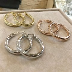 Gümüş bombeli taşsız halka küpe ako78r2