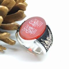 Ya fettah yaz rezzak yazılı gümüş yüzük