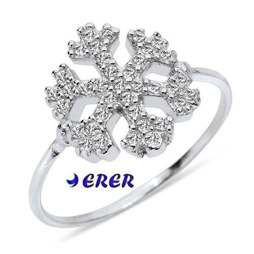 Kar tanesi gümüş yüzük