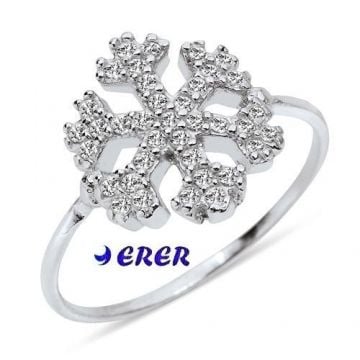 Kar tanesi gümüş yüzük