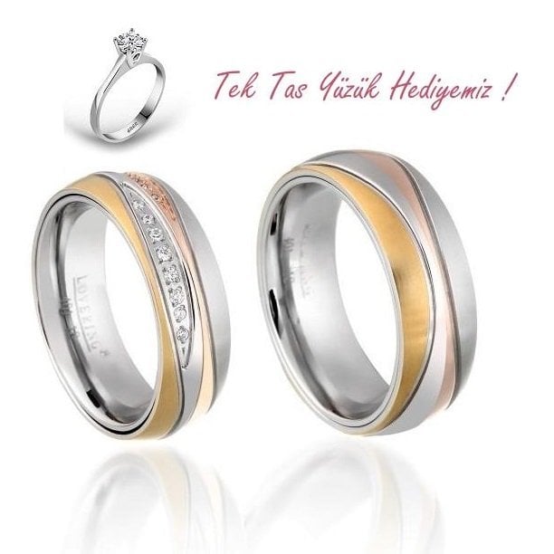Lovering çelik çift alyans 401