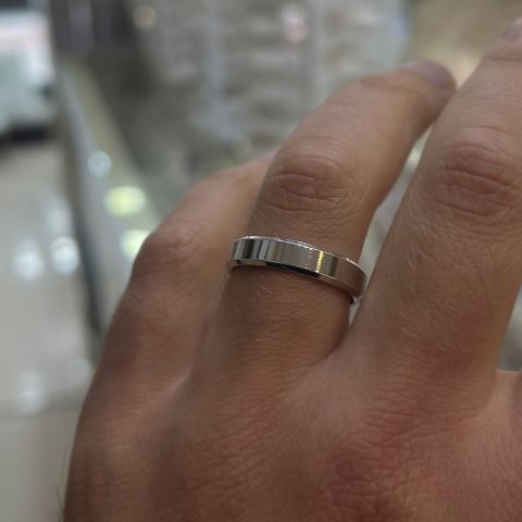 Gümüş 5 mm düz alyans yüzük