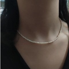 Gümüş lapis lazuri ve incili bayan taşlı kolye