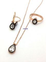 Gümüş tek taş  otantik hediyelik takım