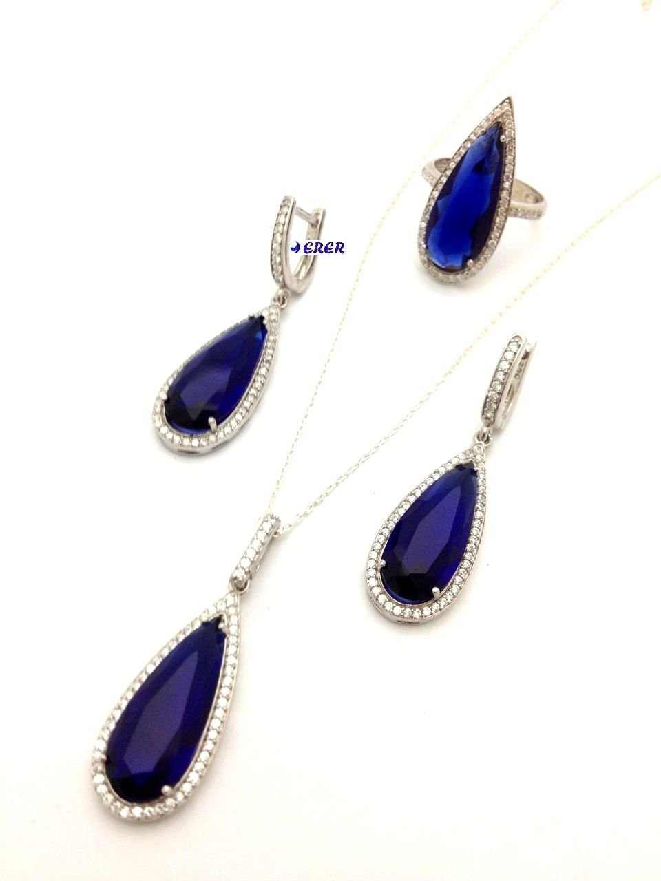 gümüş taşlı takım