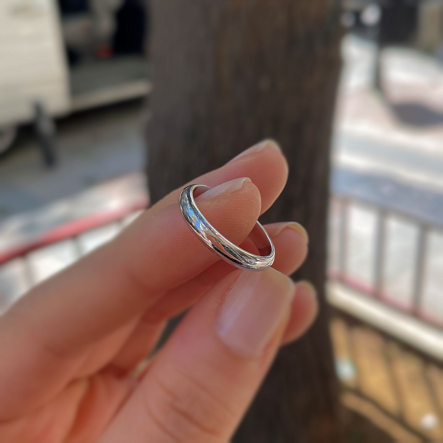 Gümüş 3 mm Bombeli Düz Klasik Alyans Evlilik Nişan Düğün Yüzük Dy505012