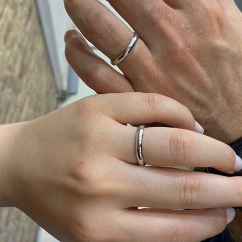 Gümüş 3 mm Bombeli Düz Klasik Alyans Evlilik Nişan Düğün Yüzük Dy505012