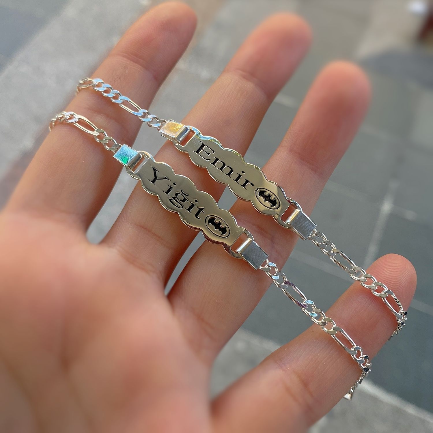 Gümüş isimli bulut model çocuk bileklik künyesi