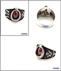 Ayyıldızlı  gümüş erkek yüzüğü